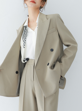 高级感西装套装女2026春季款ol通勤设计感羊毛职业休闲西服两件套