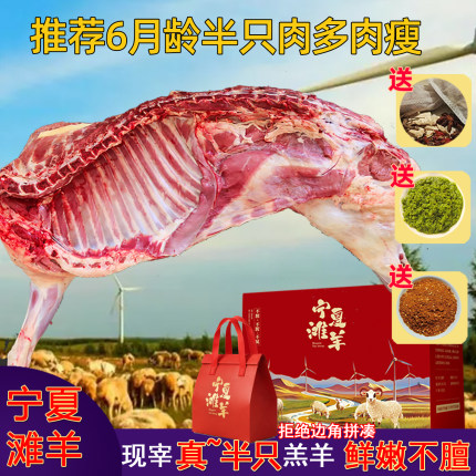 羊肉新鲜宁夏滩羊半只羊10羊腿羊排全整羊盐池内蒙古滩羊肉礼盒