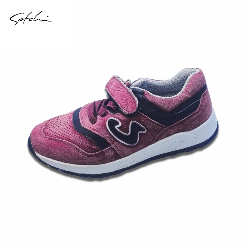 沙驰童鞋商场同款男童运动鞋春秋女中大童猪皮加合成革品牌断码