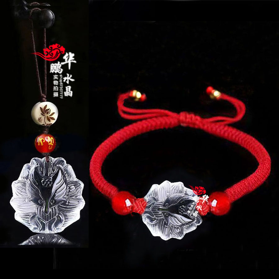 水晶旺桃花九尾狐聚财