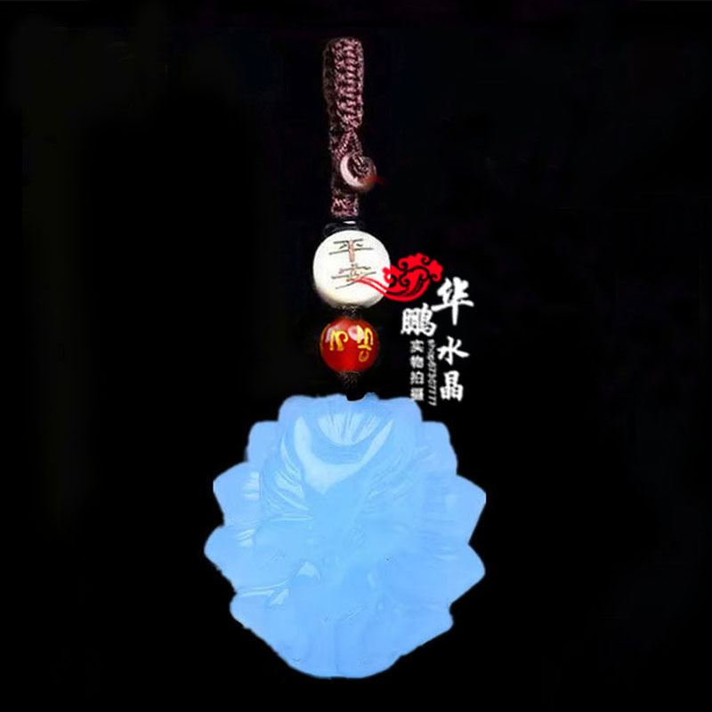 蓝水晶旺桃花九尾狐 吊坠增缘催缘灵狐钥匙扣聚财运转男女项链