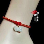 2025年属蛇珠光幻金随身吉祥物天然翡翠聚财精编脚链