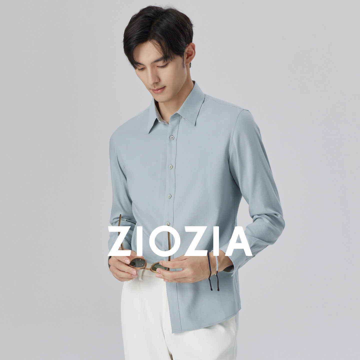 【棉混纺】ZIOZIA男装春季韩版柔软休闲衬衫ZWCD1115