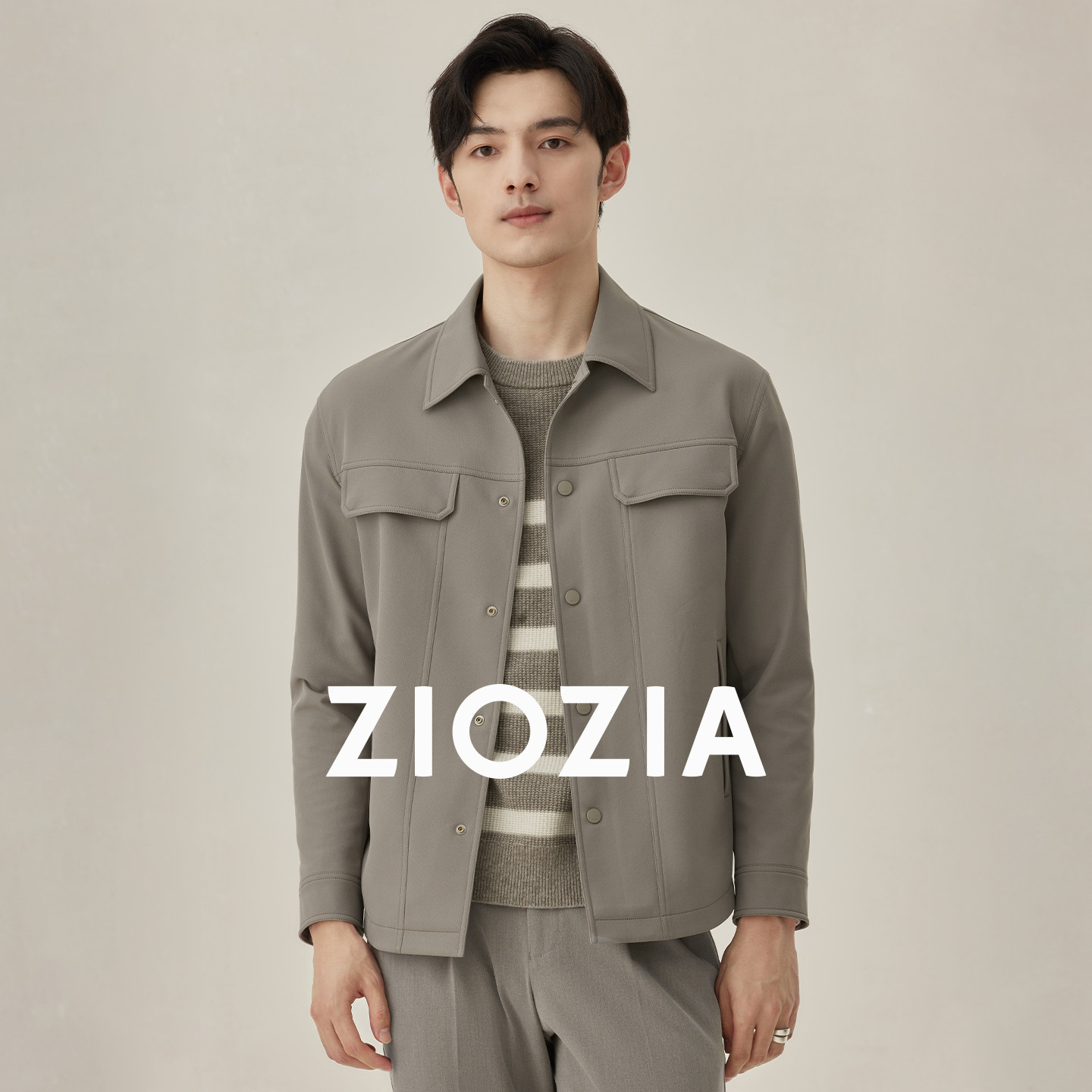 ziozia都市时尚易打理棉感夹克男图片