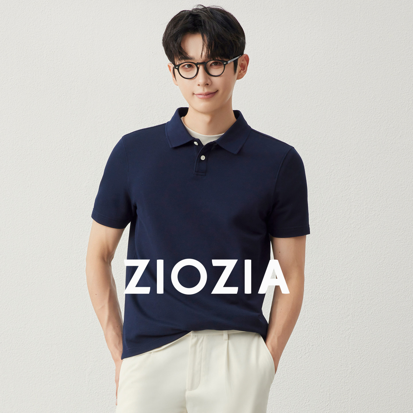 【桑蚕丝混纺】ZIOZIA通勤男装25夏落肩短袖T恤POLO衫ZTPE2220J