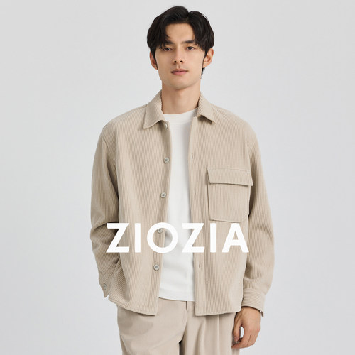 【易打理】ZIOZIA男士秋季微阔外穿休闲衬衫夹克外套ZWCD3329Z