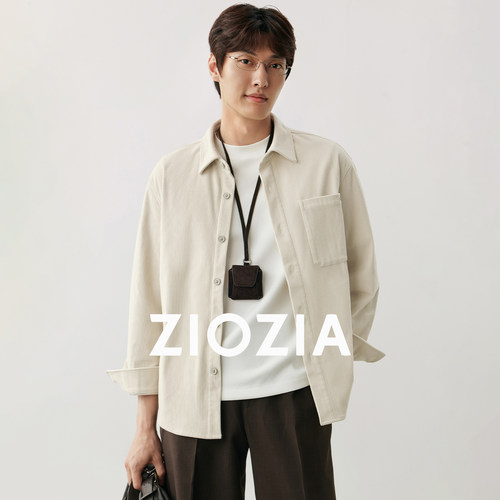 ZIOZIA通勤男装灯芯绒长袖衬衫