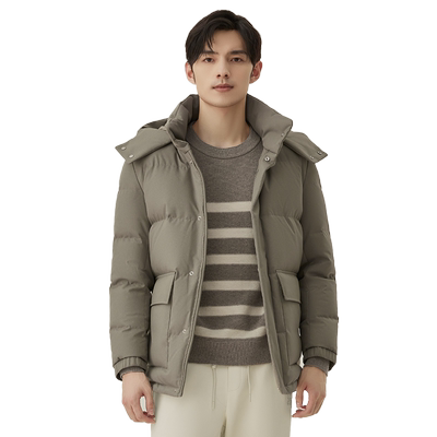 ziozia时尚连帽保暖羽绒服