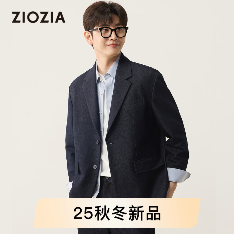 【丹宁面料】ZIOZIA通勤男装25秋微廓版舒弹休闲西服外套ZKGE3606