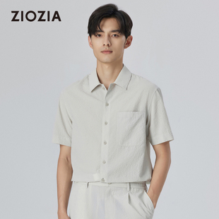 衬衫 青年易打理短袖 ZIOZIA夏款 ZWAD2610D 泡泡纱