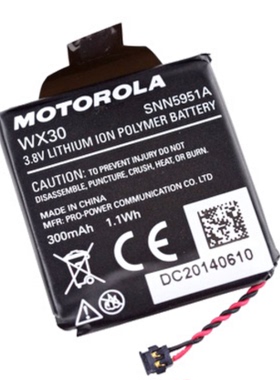 摩托罗拉Moto360智能手表电池WX30 SNN5951A3.8V 300mAh代用电池