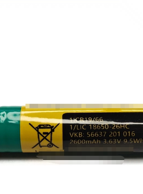 18650-26HC 2600mAh 3.63V 9.5Wh VKB 56637 201 016 可充电电池