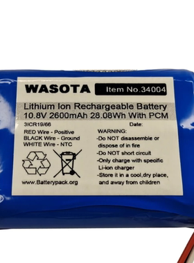 Item No 34004 10.8V 2600mAh Lithium Ion Rechargeable Battery