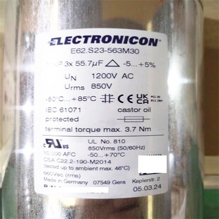 MKP ELECTRONICON E62.S23 563M30 1200VAC伊凯基电容器 3X55.7uF