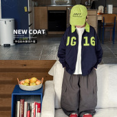 字母刺绣翻领外套 男童韩版 小杰家2026春季 新款