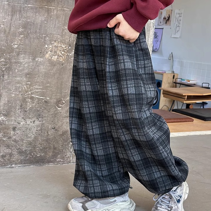 小杰家冬季新款男童加厚加绒长裤