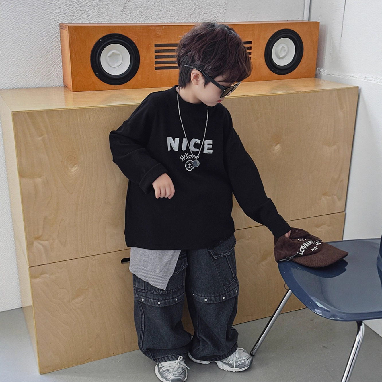 小杰家冬季新款男童加厚打底衫