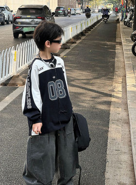 小杰家春季新款男童帅气宽松长袖