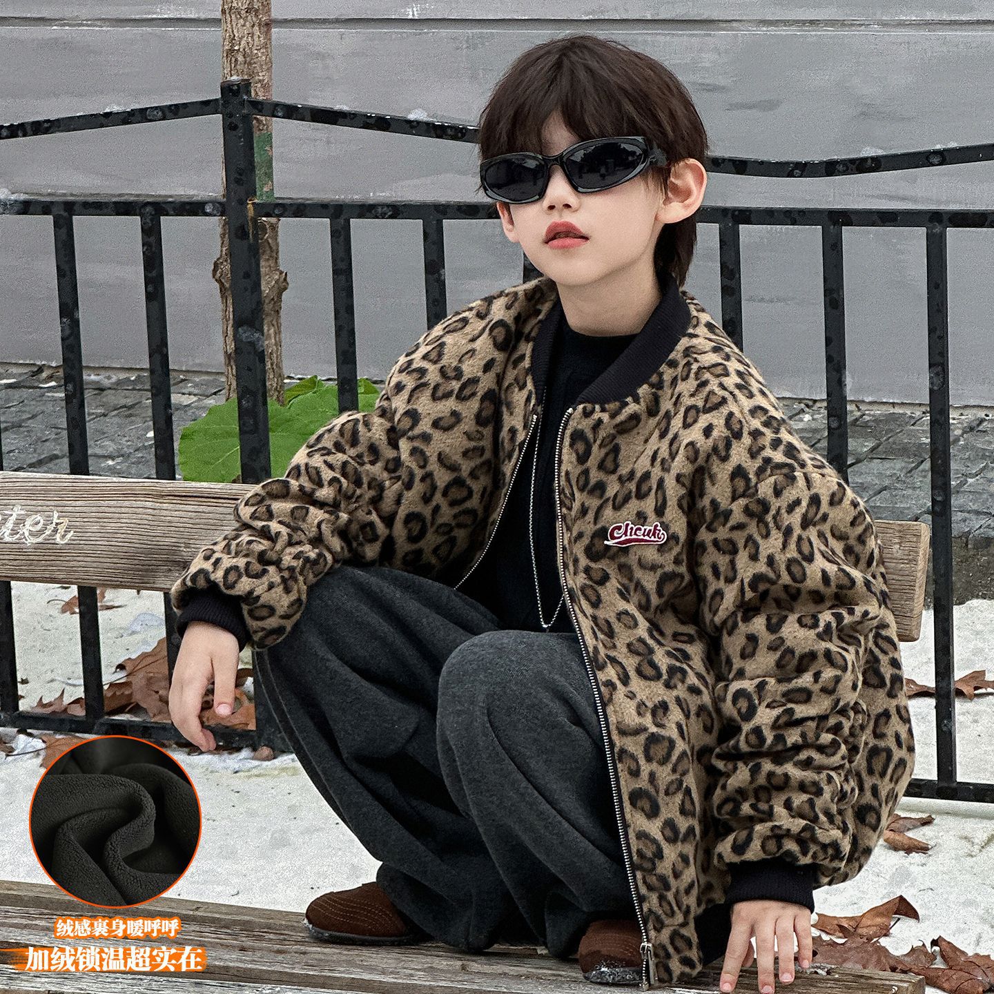 小杰家新款男童深秋加棉加厚外套