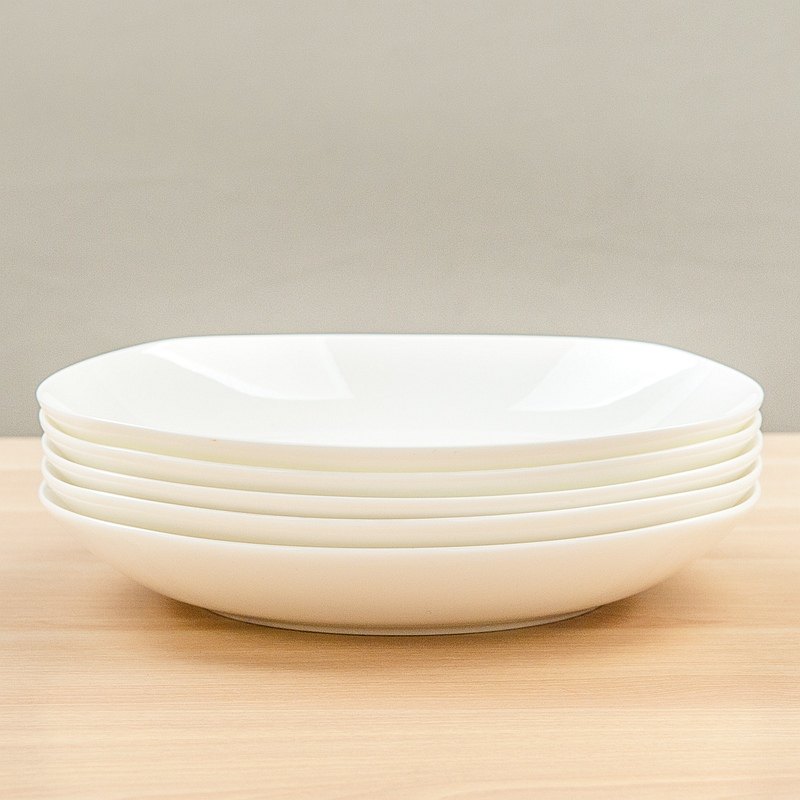 Pure white household ceramic creative tableware square bone china plate