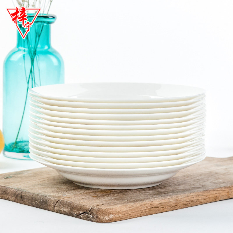 Pure white bone china household creative ceramic Western tableware and Western food plate