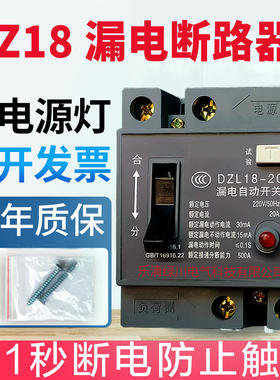 DZL18-32漏电保护开关220V漏保2P断路器家用老式保护器32A单相20A
