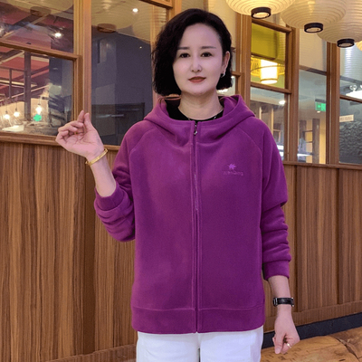 韩版加绒加厚休闲抓绒衣连帽卫衣