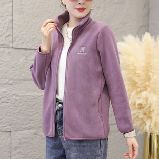 2024秋双面奥利绒外套加厚薄绒休闲洋气高级感刺绣摇粒绒上衣