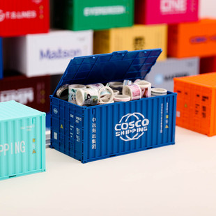 支持图文logo定制集装箱模型翻盖收纳盒商务节日创意礼品盒