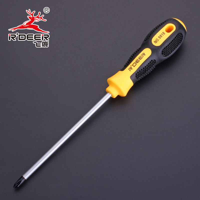 飞鹿工具 9818 一字螺丝批 铬钒钢橡塑双色防滑手柄 一字螺丝批