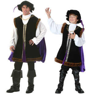 Cosplay万圣节舞台表演演出成人儿童男文艺复兴贵族莎士比亚服装
