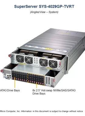 超微4029GP-TVRT支持8张V100 SXM2 32G NVLINK深度学习GPU服务器