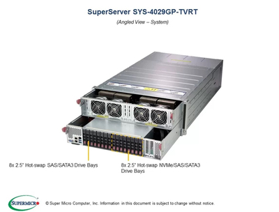 超微4029GP-TVRT支持8张V100 SXM2 32G NVLINK深度学习GPU服务器