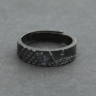 南风歌 原创设计《半城烟沙》戒指 925纯银情侣 男女爱情 学生