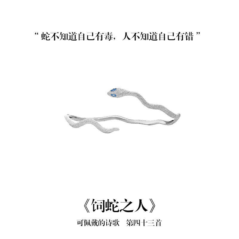 南风歌饲蛇之人钉砂手镯S925纯银小众气质情侣礼物