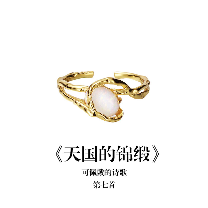 南风歌《天国的锦缎》缠绕戒指S925银小众气质礼物