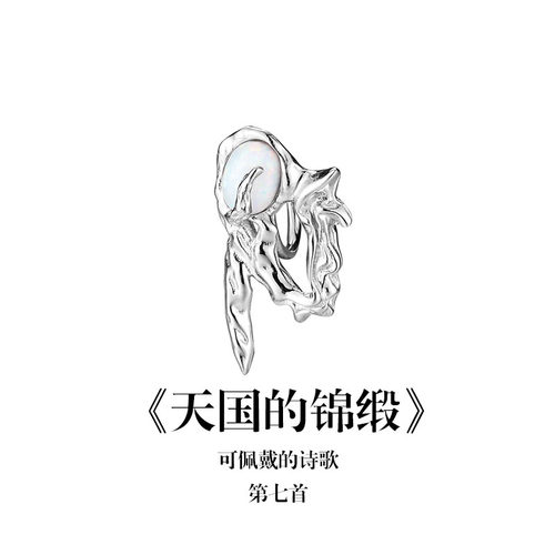 南风歌《天国的锦缎》耳夹S925银纹理小众气质礼物