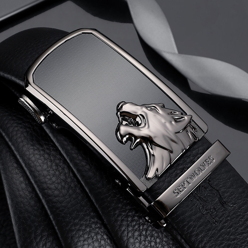 七匹狼皮带男自动扣加长150cm胖子140cm肥佬超长裤带大码牛皮腰带