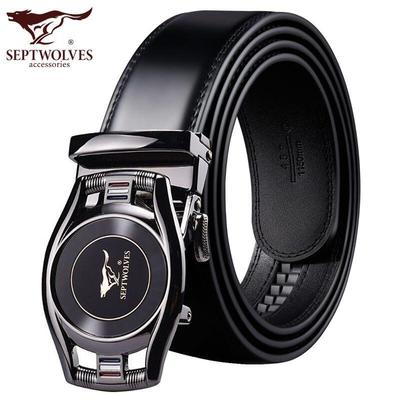 裤腰带七匹狼牛皮男士自动扣合金