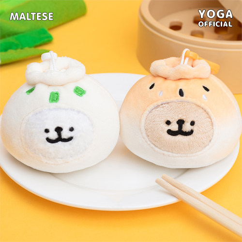线条小狗Maltese包子毛绒挂件