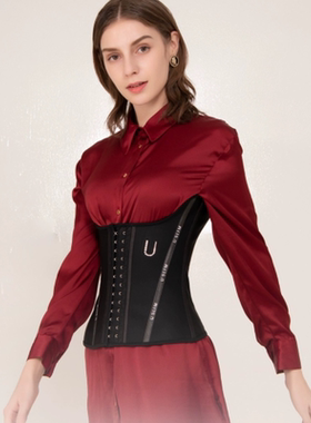 金薇USLIM黑色腰封束腰带产后收腹女士护腰椎裸肤色男士无忧腰封