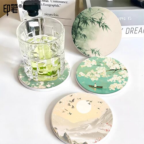 硅藻泥定制速干隔热吸水杯垫