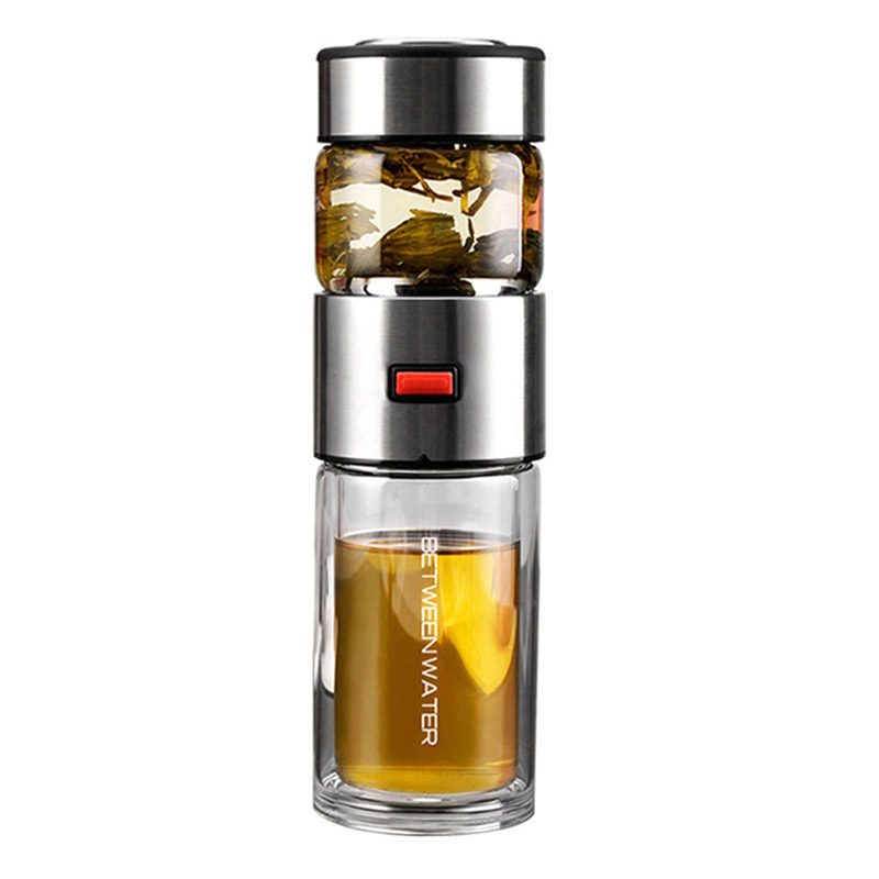 一水间betweenwate 双层玻璃茶水分离泡茶杯400ml BW-GL-40T