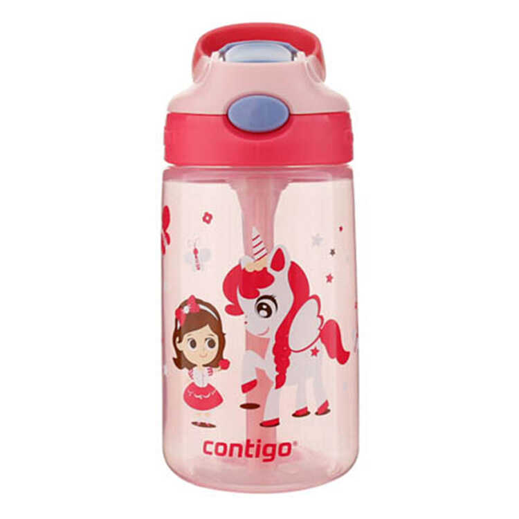 康迪克Contigo儿童吸管水塑料杯HBC.GIZ045小女孩与白马粉色