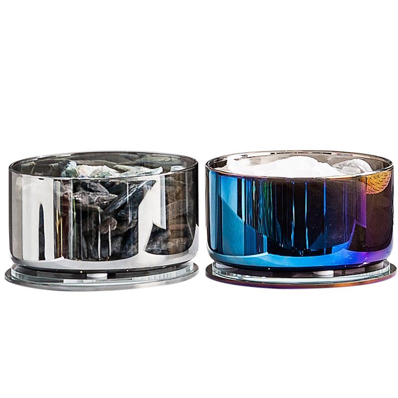 邸高家居矿石玻璃香薰盒摆件样板房销售中心酒店柜台软装饰品摆件