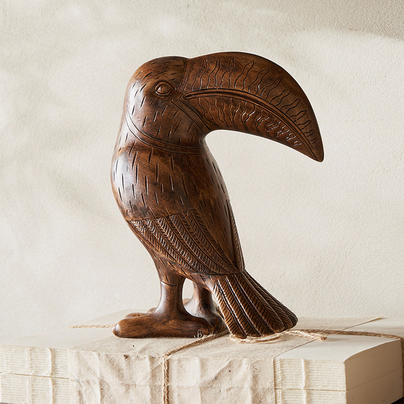 侘寂创意大嘴鸟摆件仿真小动物客厅电视柜家居摆设北欧酒柜装饰品,家居饰品,装饰摆件,淘宝优惠券,粉丝福利购,淘宝优惠卷