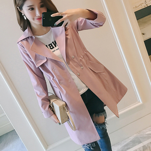 春秋外套2021新款时尚百搭小个子春装收腰韩版中长款气质女款风衣