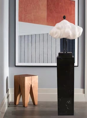 云朵落地大堂装置艺术风橱窗摆件