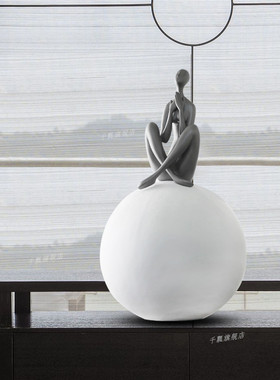 轻奢风样板间装置艺术品抽象雕塑