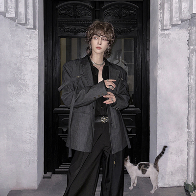 杨一帆潮牌小众设计感西装外套潮